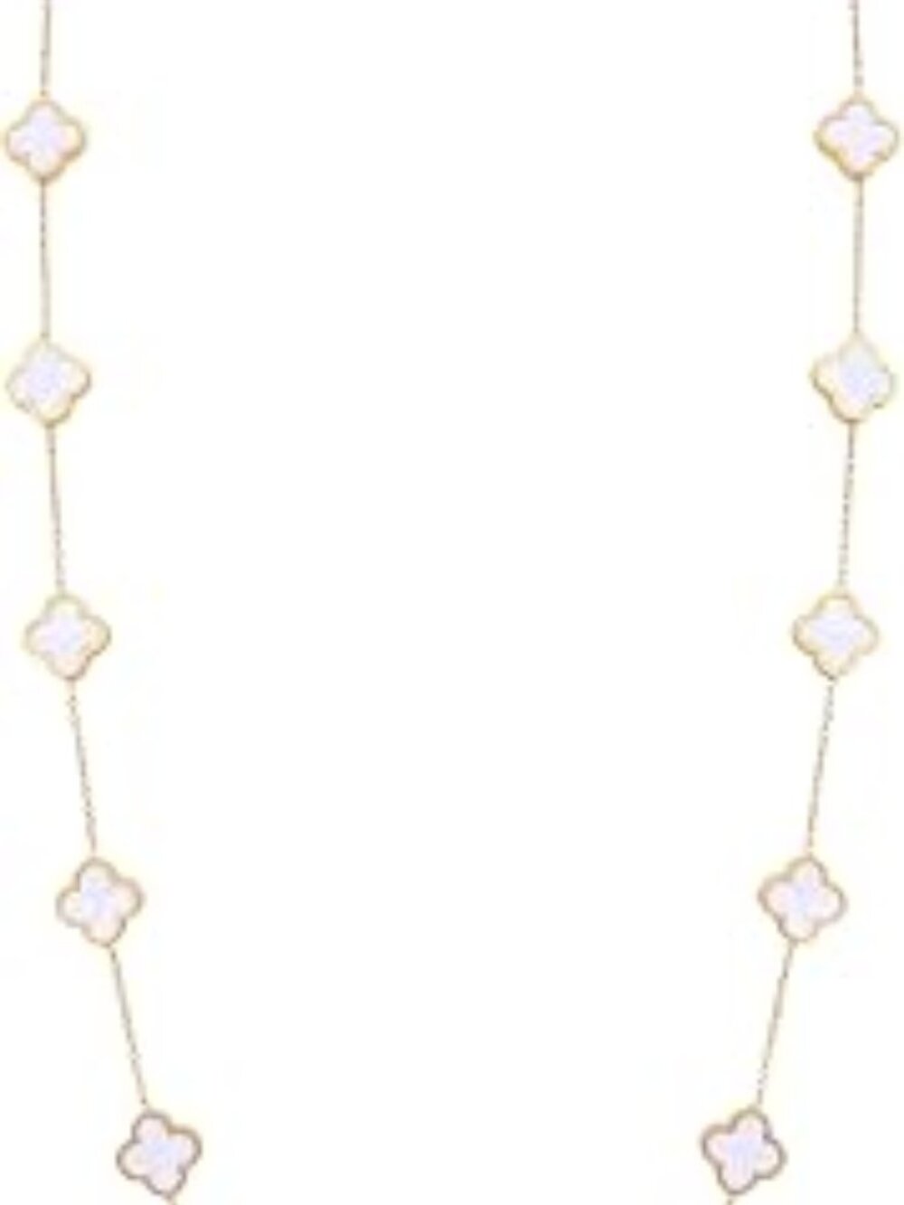 Clover Necklace 32" Extra Long 18K Gold Plated Trendy Statement Piece